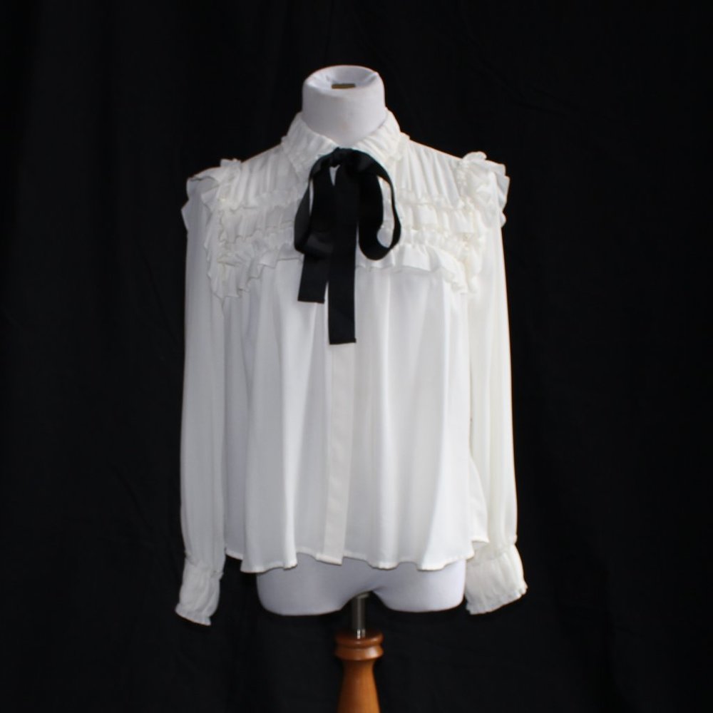 Zara Blouse w/ Ruffled Shoulders